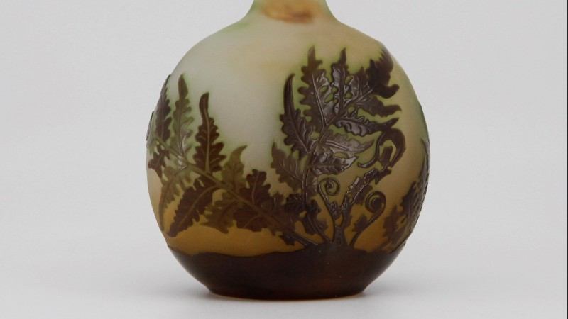 Emile GALLÉ (1846-1904) - Vase gourde fougères, vers 1900