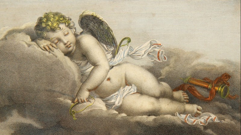 Le Repos, par F. Gérard et J.-L. Potrelle - Gravure aquarellée, vers 1810