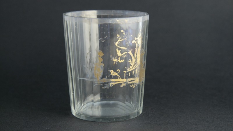 Gobelet en cristal, XVIIIe siècle - Décor à l'or