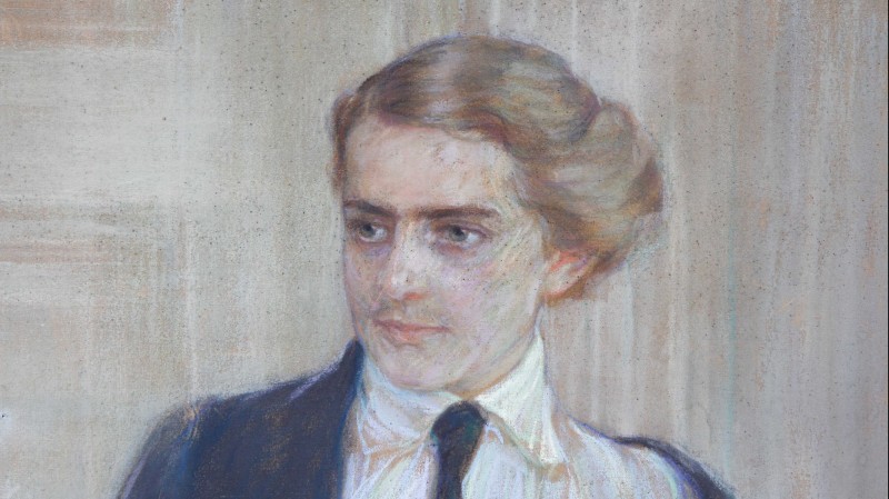 Frieda MENSHAUSEN-LABRIOLA (1861-1939) - Portrait de femme, grand pastel, vers 1920