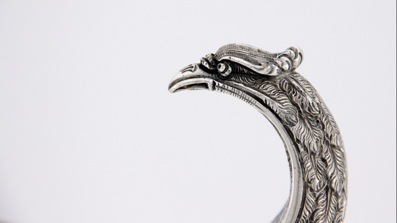 Saucière de style Empire à tête d'aigle - Argent massif, Italie vers 1950