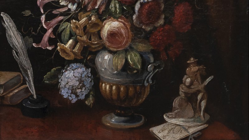 Nature morte au bouquet - Ecole italienne, XVIIIe siècle