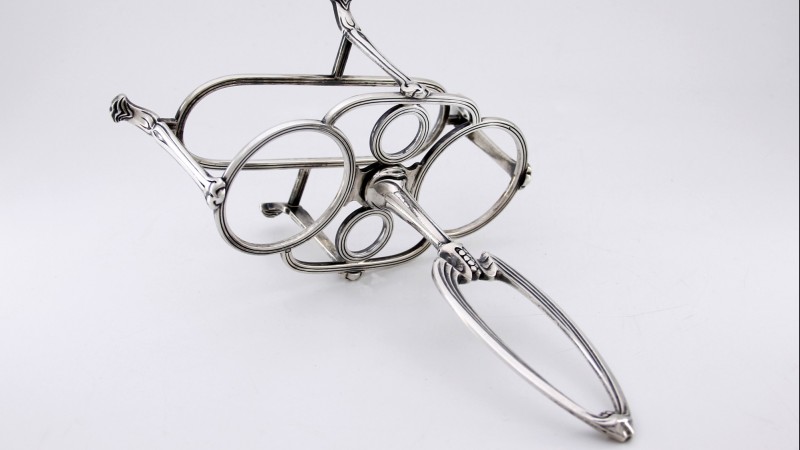 Porte-huilier Art Nouveau en argent massif - Christofle, modèle Gramont, vers 1900