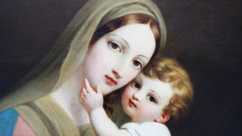 Vierge à l'Enfant - Huile sur toile, vers 1850