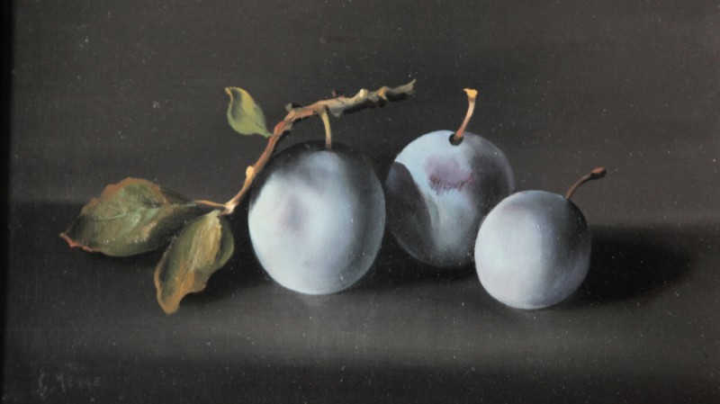 Charles MENGE (1920-2009) - Nature morte aux prunes, 1974