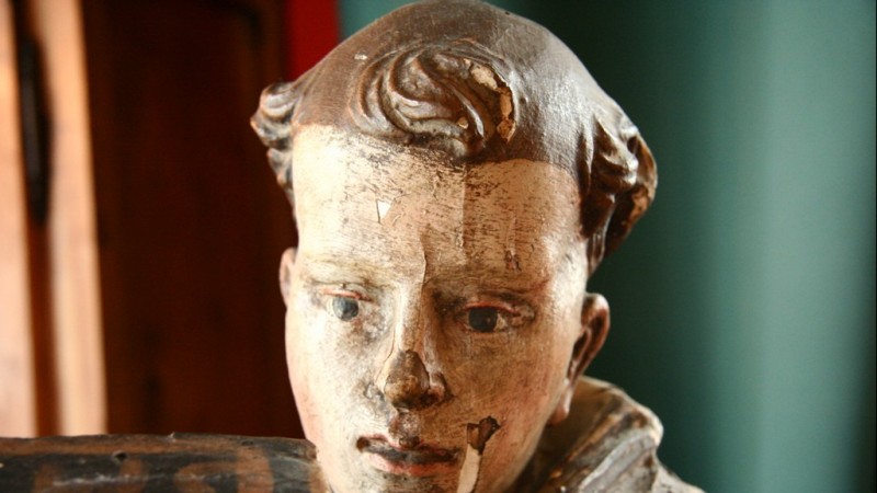 Saint Bernard de Menthon - Tilleul sculpté Polychromie d'origine