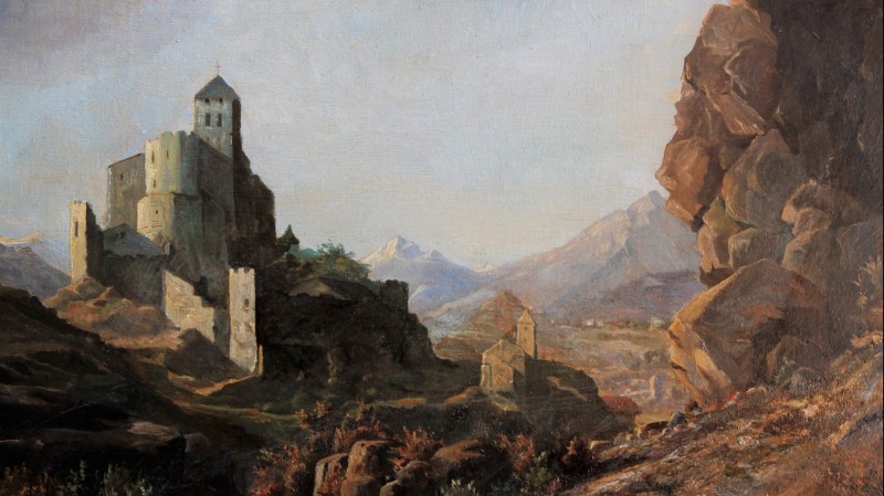 François DUVAL (1869-1937) - Sion, la basilique de Valère, 1926