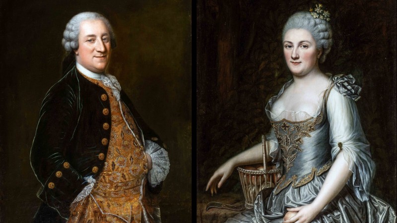 Jean-Jaques et Louise Aunant, vers 1765 - Ecole française, suiveur de François-Hubert Drouais