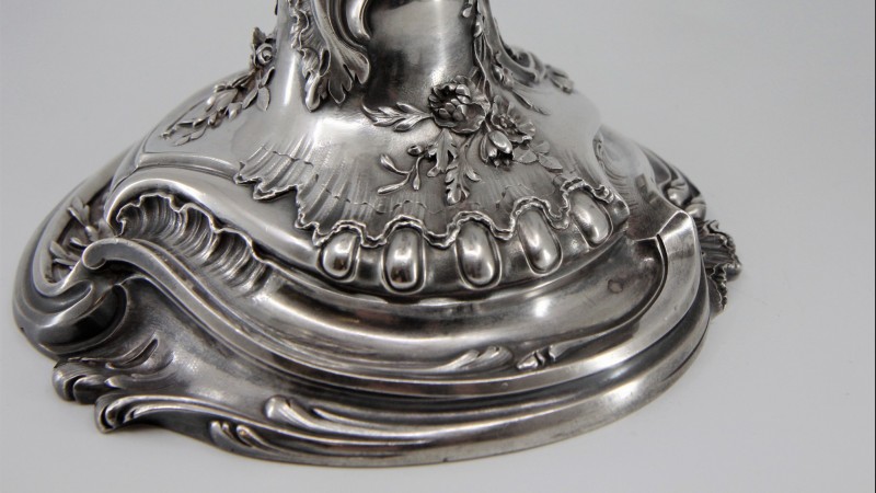 Candélabre à 4 feux en argent massif - s.d. Joseph-François JOINDY pour FRAY Fils, Paris 1875-1891