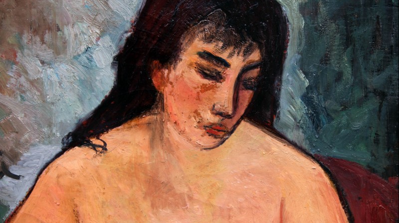 Alfredo CINI (1887-1970) - Grand nu, huile sur toile vers 1930