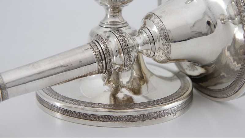 Paire de flambeaux en argent, Naples 1832-1835 - Orfèvre G. Schisani