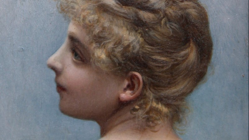 Jules-Emile Saintin (1829-1894) - Petit portrait de femme, 1891