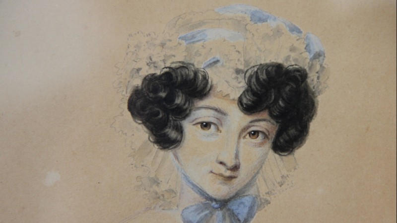 Portrait de jeune femme, vers 1835 - dans son cadre d'origine