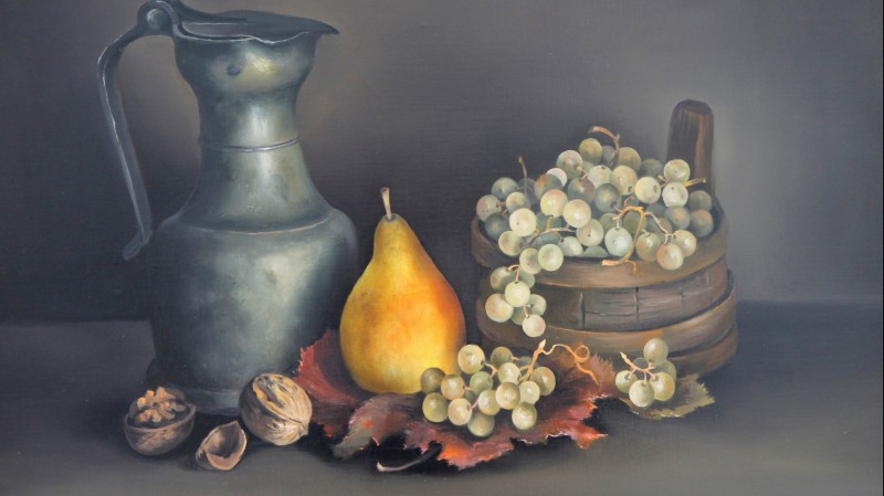 Charles MENGE (1920-2009) - Nature morte à la channe, 1983