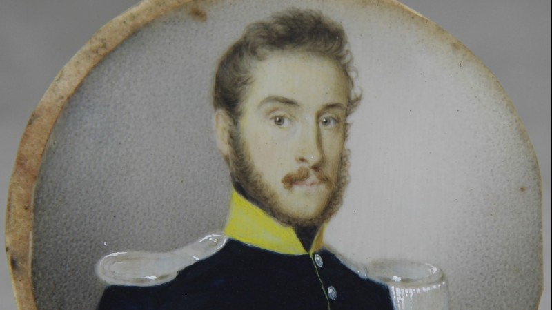 Vincenzo CASTELLI (1789-1845) - Portrait miniature d'un officier valaisan au service du Saint-Siège