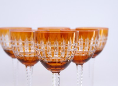 Six verres à vin du Rhin Baccarat - Modèle S.1133, vers 1930