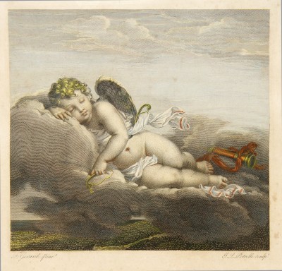 Le Repos, par F. Gérard et J.-L. Potrelle - Gravure aquarellée, vers 1810