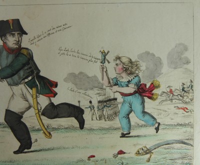 Napoléon à Waterloo - Rare gravure satirique, août 1815