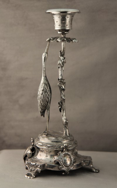 Bougeoirs aux oiseaux en argent - Porto, 1870-1881