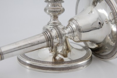 Paire de flambeaux en argent, Naples 1832-1835 - Orfèvre G. Schisani