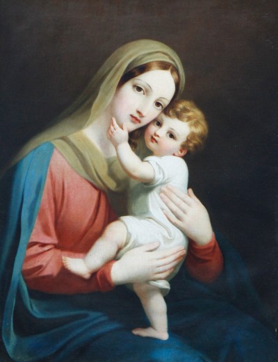 Vierge à l'Enfant - Huile sur toile, vers 1850