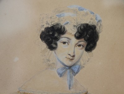 Portrait de jeune femme, vers 1835 - dans son cadre d'origine