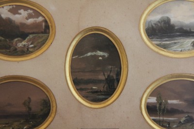 Gabriel-Hippolyte Lebas (1812-1880) - Cinq miniatures à l'aquarelle