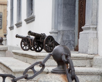 Paire de modèles de canons en bronze - Fin du XIXe, d'après des modèles du XVIe
