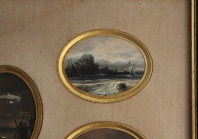 Gabriel-Hippolyte Lebas (1812-1880) - Cinq miniatures à l'aquarelle