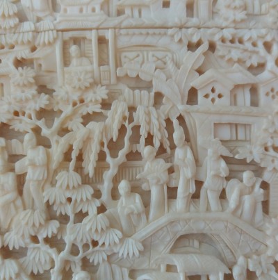 Porte-cartes en ivoire sculpté - Chine, Canton, vers 1900