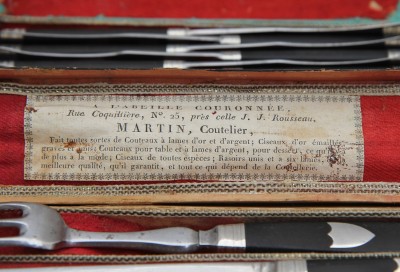 Couteaux et service à découper - Par Martin, coutelier à Paris. Epoque Premier Empire