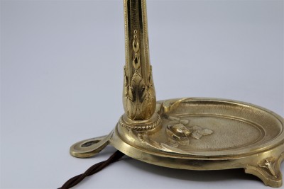 Lampe Art Nouveau en bronze doré - Signée Charles RANC, vers 1900