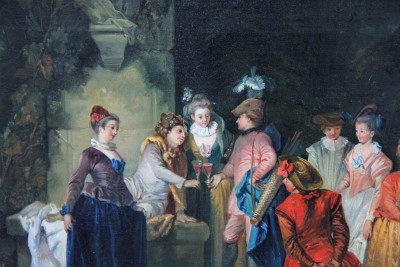 d'après Antoine WATTEAU (1684-1721) - L'Amour au Théâtre Français / au Théâtre Italien