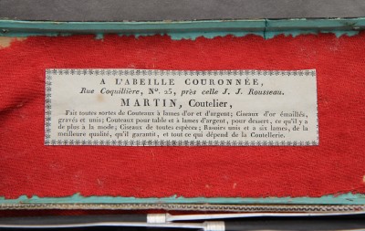 Couteaux et service à découper - Par Martin, coutelier à Paris. Epoque Premier Empire