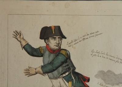 Napoléon à Waterloo - Rare gravure satirique, août 1815