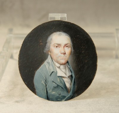 Portrait d'homme, miniature sur ivoire - Fin du XVIIIe - début du XIXe siècle