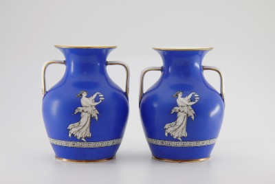 Paire de vases néo-grecs, ca 1861-1867 - Angleterre, Burslem, Hill Pottery Company