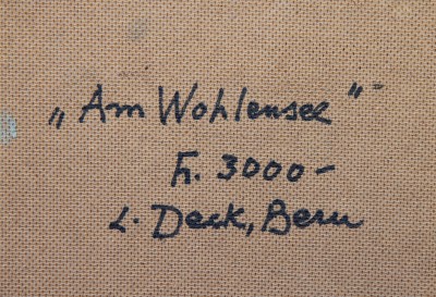 Leo DECK (1908-1997) - "Am Wohlensee", huile sur Isorel, ca 1960