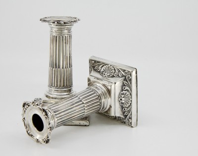 Paire de flambeaux de toilette en argent - Sheffield, Harrison Brothers & Howson, 1900