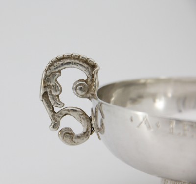 Coupe de mariage patronymique, Morlaix 1726-1733 - Orfèvre Claude Cornen, Sieur du Restigou