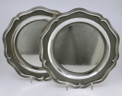 Paire de plat ronds en argent, Lausanne vers 1770 - Elie Papus & Pierre-Henri Dautun