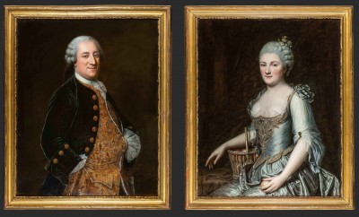 Jean-Jaques et Louise Aunant, vers 1765 - Ecole française, suiveur de François-Hubert Drouais