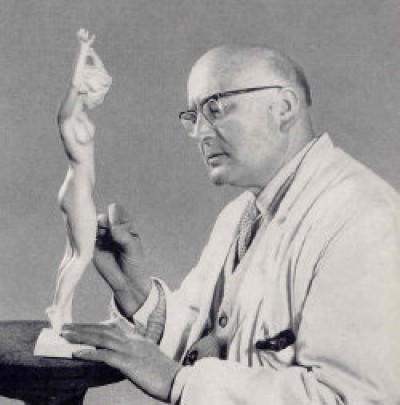 Carl Werner au travail, vers 1950