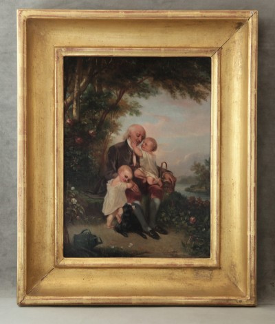 Le grand-père et ses petits-enfants - Huile sur toile, 1847