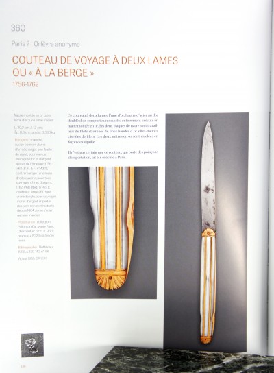 Couteau de voyage dit "à la Berge" en nacre, or et acier - Epoque Louis XV, entre 1756 et 1762