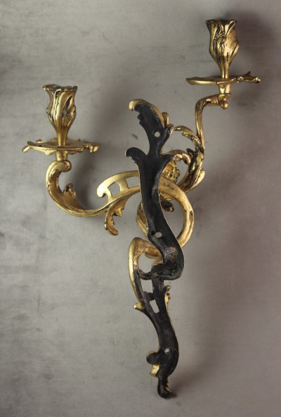 Paire d'appliques en bronze doré - Epoque Louis XV