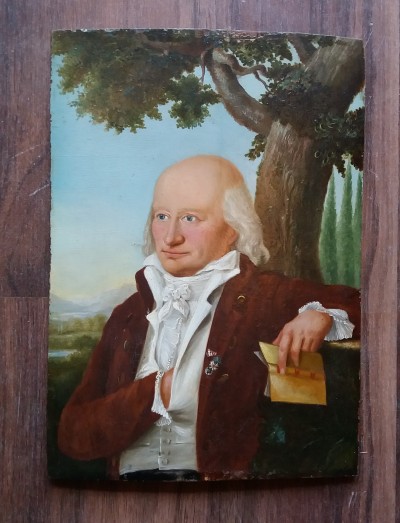 Portrait d'homme, huile sur bois - Fin du XVIIIe - début du XIXe siècle