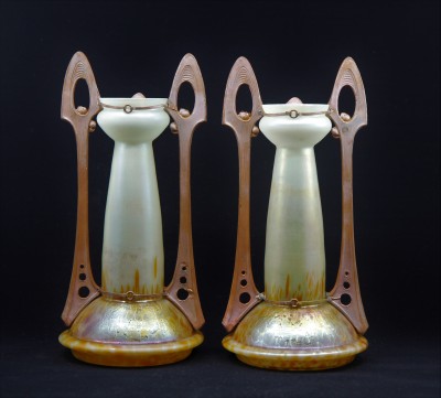 Ferdinand von Poschinger (1867-1921) - Paire de vases Art Nouveau, vers 1900