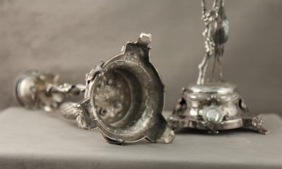 Bougeoirs aux oiseaux en argent - Porto, 1870-1881