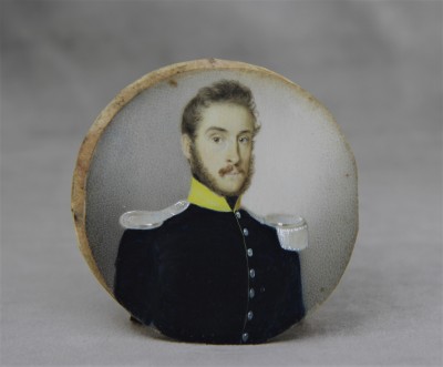 Vincenzo CASTELLI (1789-1845) - Portrait miniature d'un officier valaisan au service du Saint-Siège